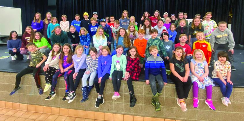 Glen Lake Community School elementary students are pictured at rehearsals on Monday night for their upcoming Wizard of Oz musical set for March 8 and 9 and 6:30 p.m. at the school’s auditeria. Photo courtesy of Sarah Shutler