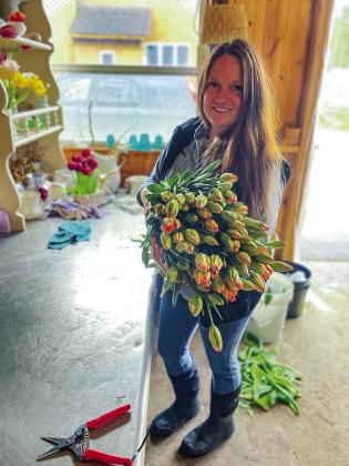 Michelle Shackelford, owner of Leelanau Specialty Cut Flowers in Cedar, is ramping up for a busy spring, summer, and fall as she begins to harvest flowers from early May until Christmas. Enterprise photo by Brian Freiberger
