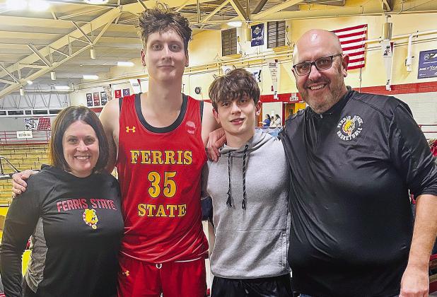 The Hazelton family made the trip down to Evansville, Indiana to watch the oldest, Reece Hazelton, play in the Elite Eight. From left to right: Joanie, Reece, Gabe, Todd, and Luke Hazelton (not pictured). Courtesy photo