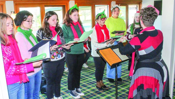Music students from Leland Public School performed last week at Leelanau Senior Services’ Christmas luncheon. Enterprise photo by Brian Freiberger