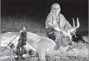 Bradley Zywicki feels more at home with a crossbow than a rifle. He arrowed a mature eight-point during the youth deer season. Courtesy photo