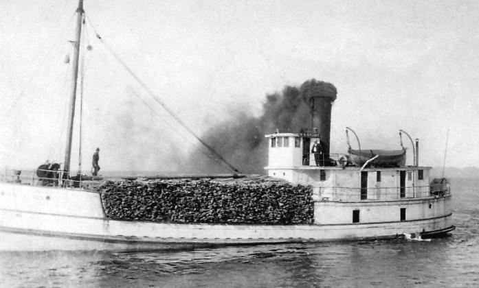 M.H. Stewart, a small steamer, was sighted many times in the Manitou Passage. Photo courtesy of Leelanau Historical Museum