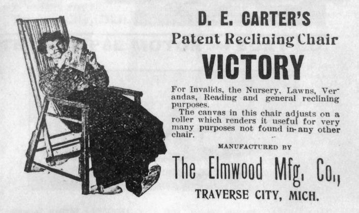 Carter’s reclining Victory chair was produced by the Elmwood Manufacturing Company. Courtesy graphic